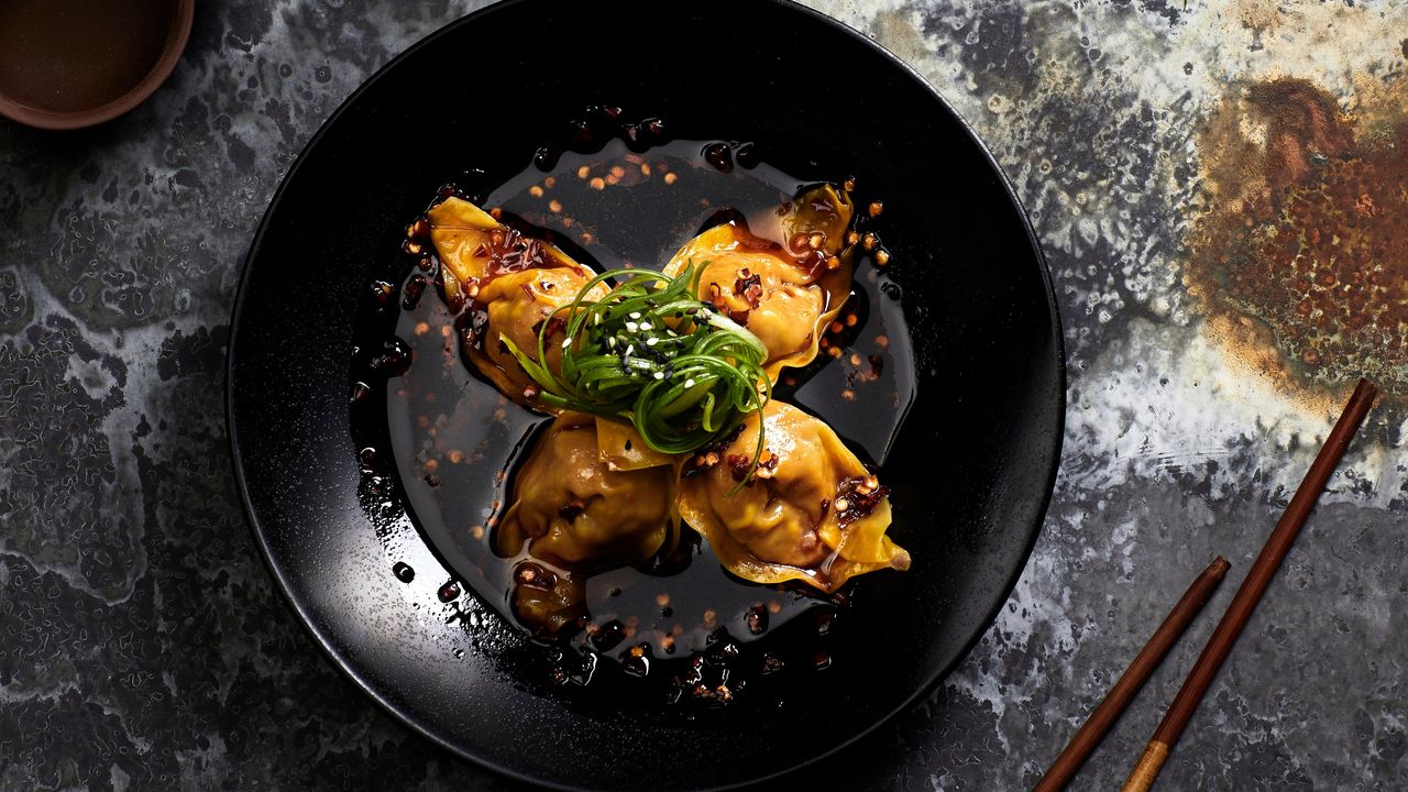 Chilli Wagyu Beef Dumplings Marinated in Kaffir Lime (4) (N)