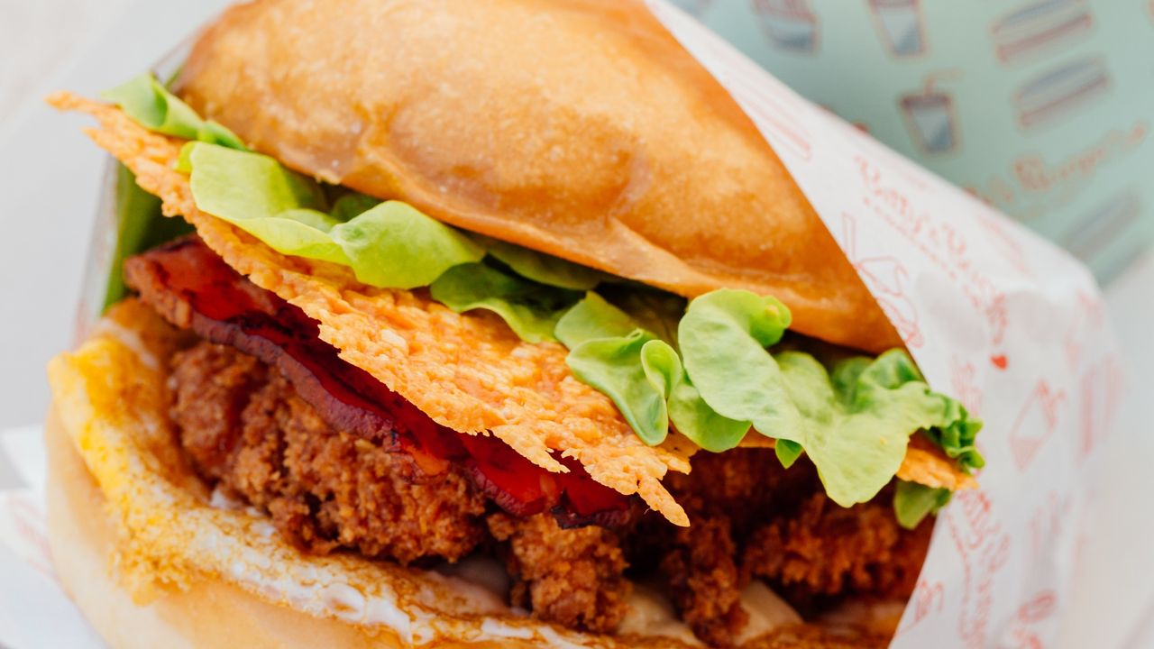 Crispy Chicken Caesar and French Fries