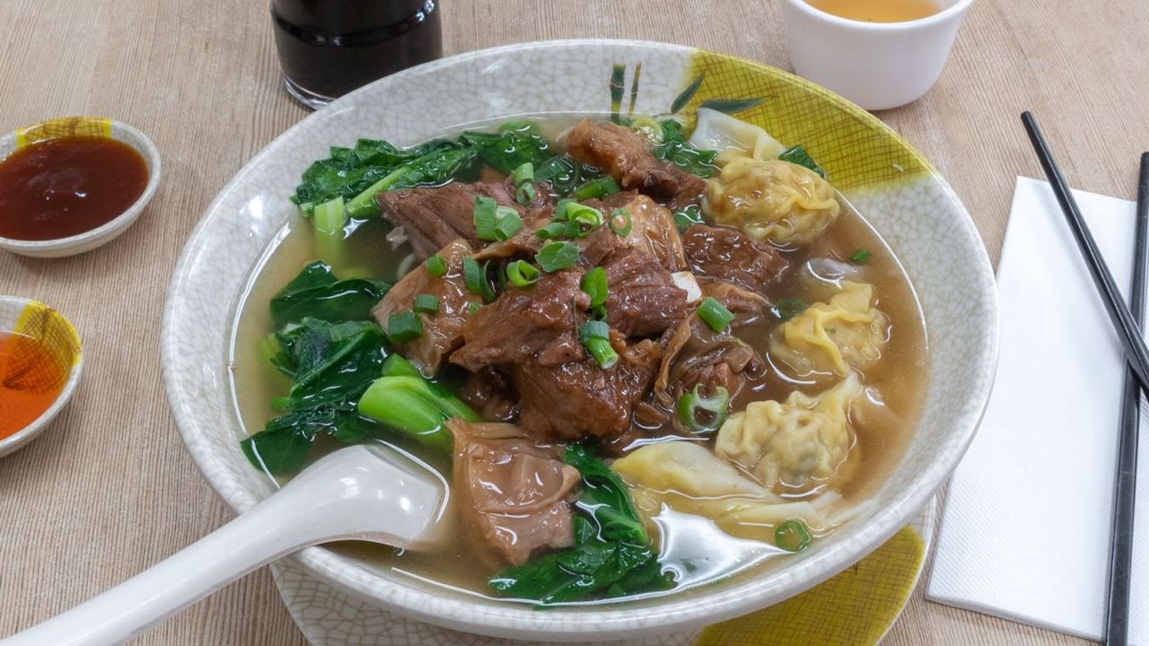 Beef Brisket and Won Ton Noodle Soup