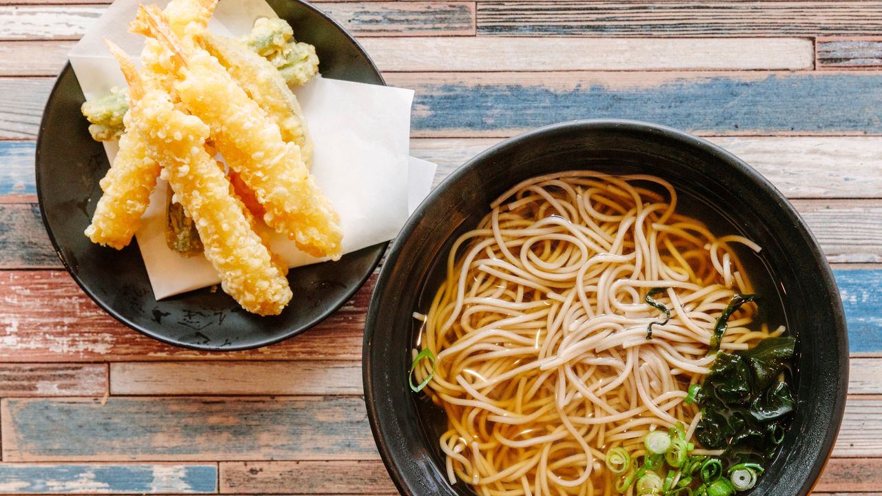 Tempura Prawn Soba Soup Noodle