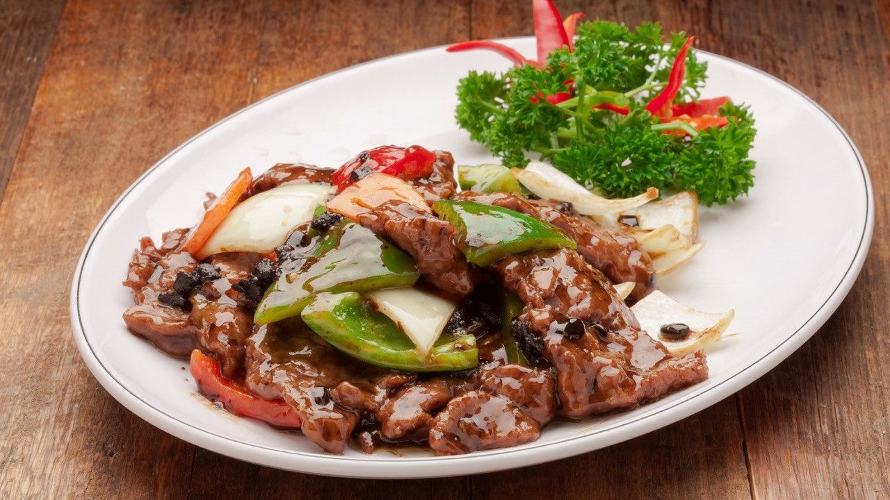 Black Bean Beef with Rice