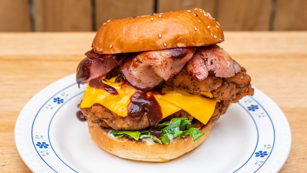 Smokey BBQ Double Fried Chicken Burger