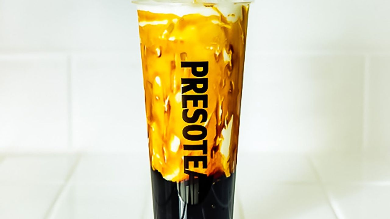 Brown Sugar Latte with Grass Jelly