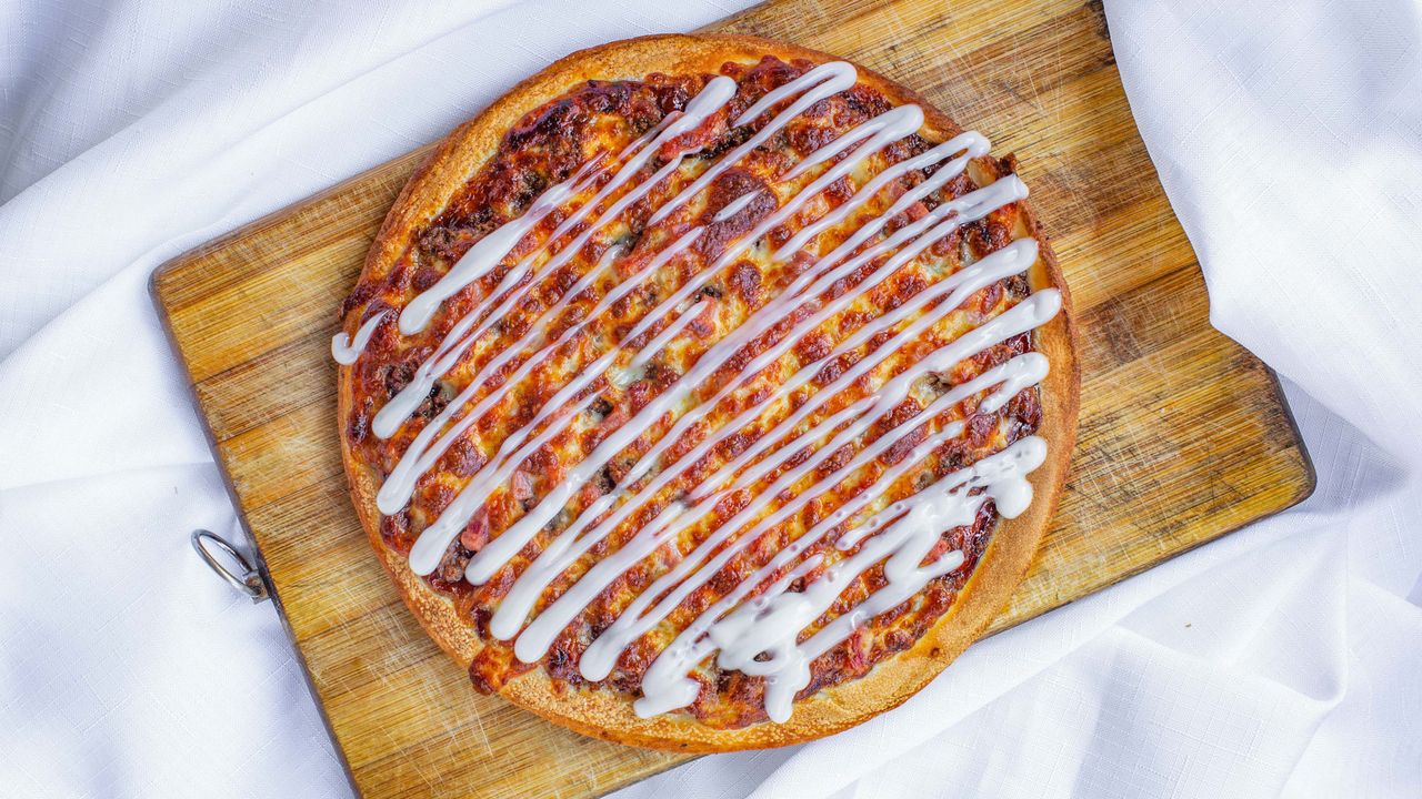 Double Bacon Cheese Burger Pizza