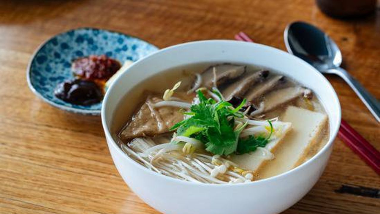 Vegan Pho - Tofu and Asian Mushrooms