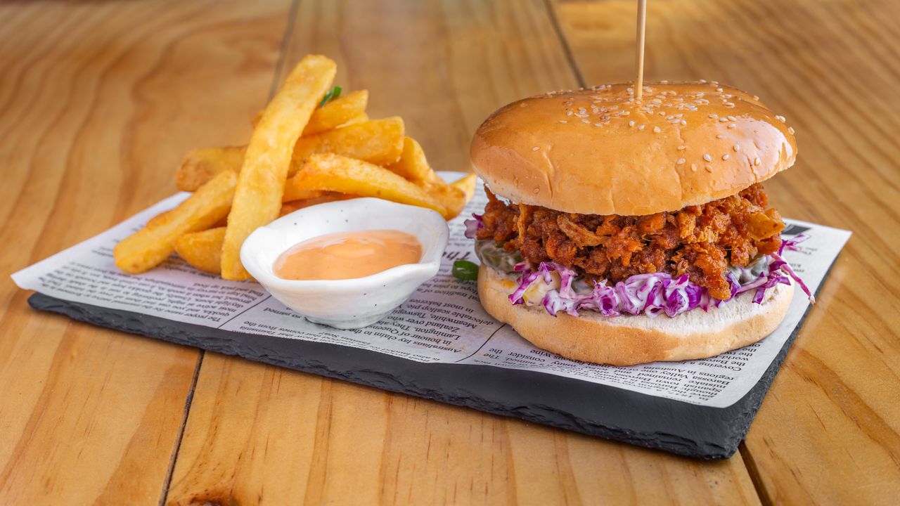 Pulled Soy Pork Burger