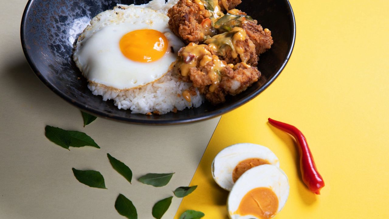 Rice Salted Egg Chicken