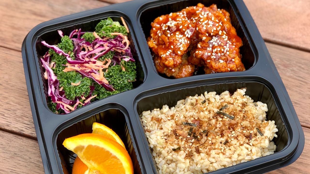 Spicy Korean Fried Chicken Bento Box