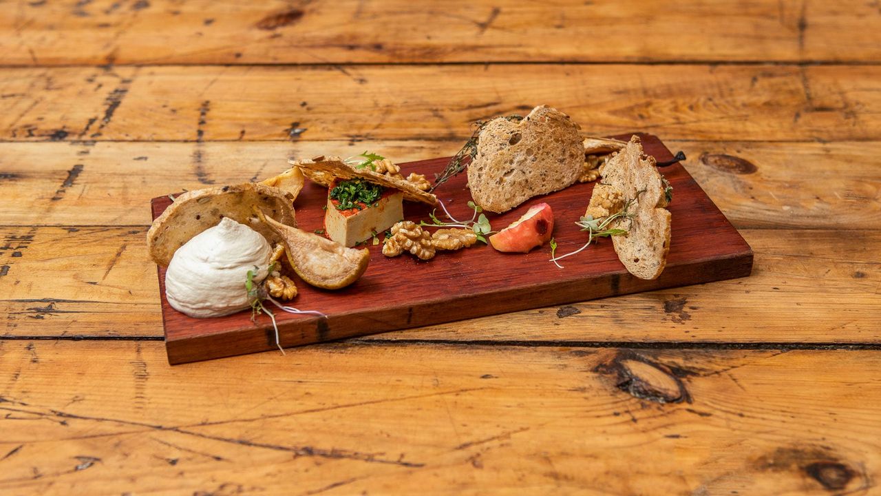 Corn-Miso Puree, Ricotta, Tomatoes and Crispy Parmesan