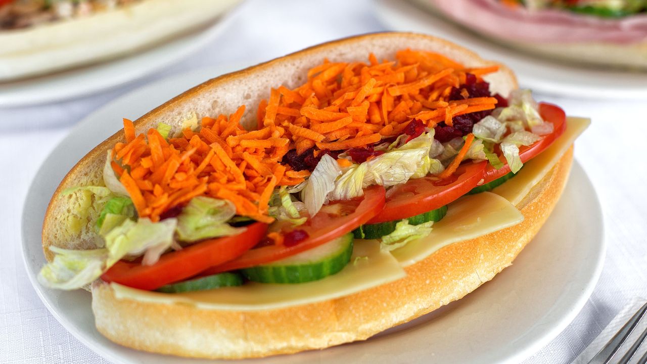 Swiss Cheese and Salad Baguette (V)