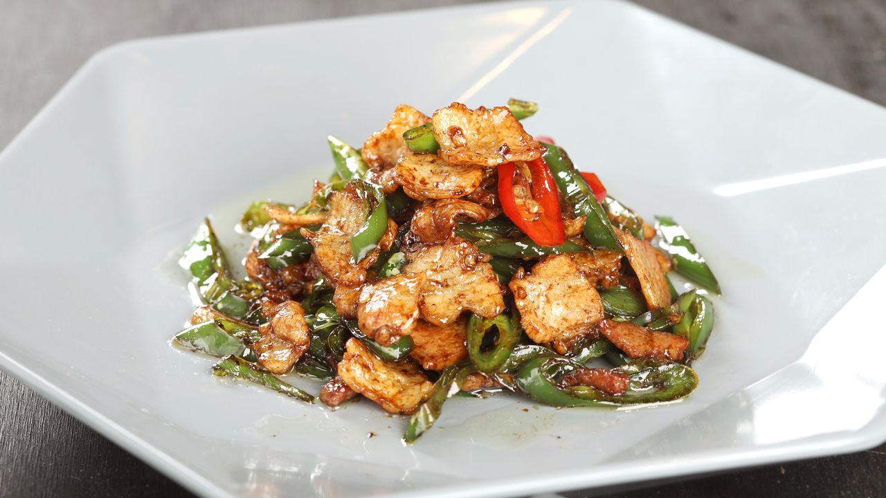 Stir-fried Pork Belly with chili
