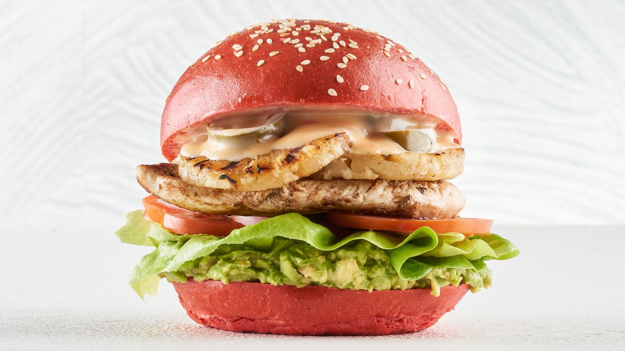Tropical Chicken Burger - Blues or Maroons!