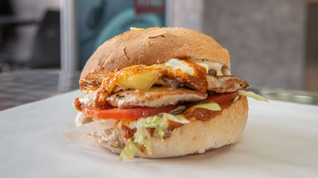 Hot & Tangy Piri-Piri Chicken Burger on a Turkish Bun