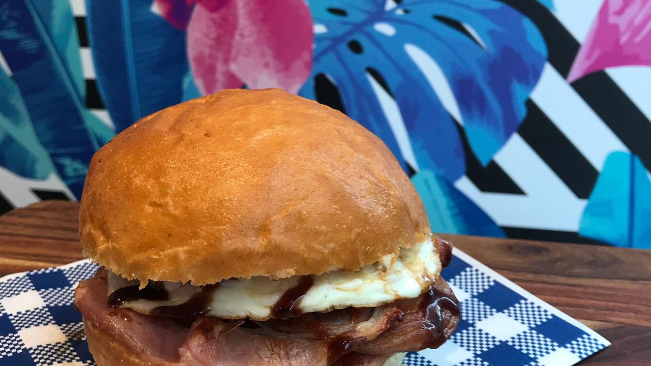 Bacon and Egg Roll with BBQ