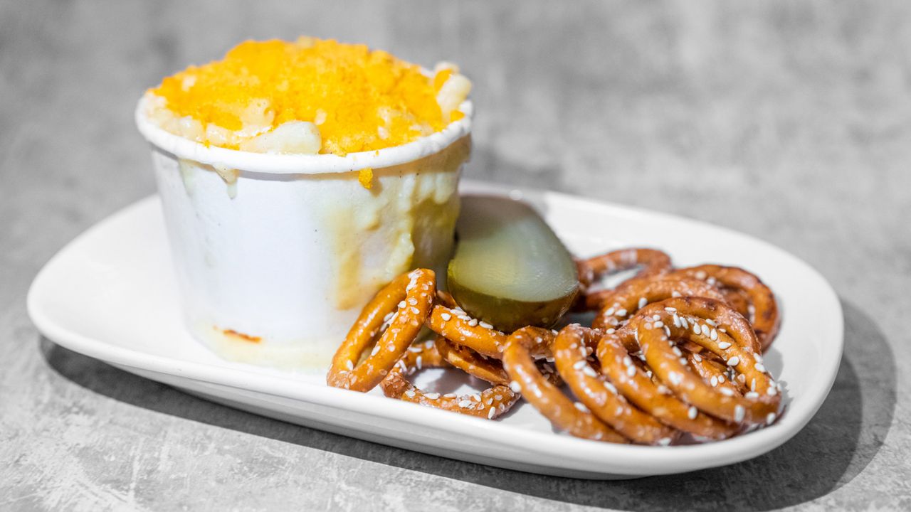 Mac & Cheese (V 2.0) with Pretzel & Pickle