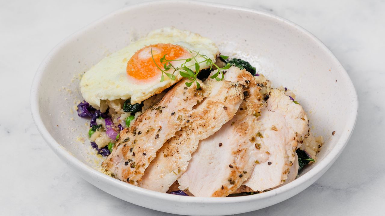 Pan Fried Brown Rice and Chicken
