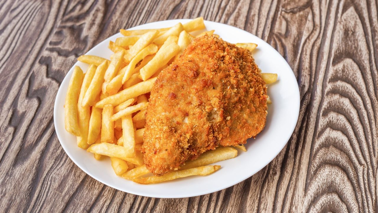 Chicken Schnitzel and Chips