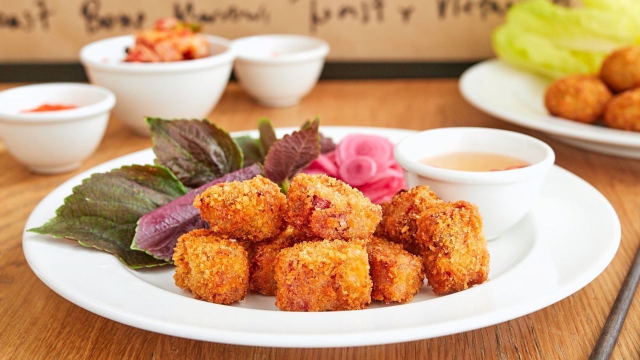 Crispy Pig Head Nuggets, Shiso and Fish Sauce