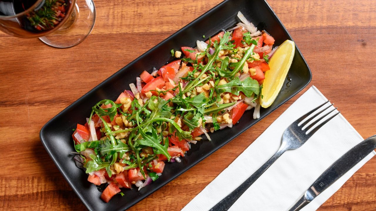 Tomato And Crushed Walnut Salad