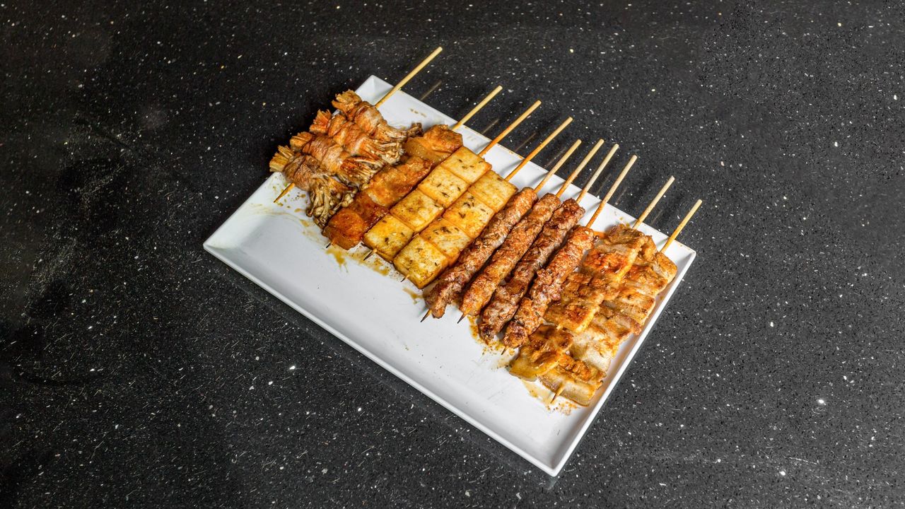Grilled Enoki Mushroom Wrapped with Sliced Beef