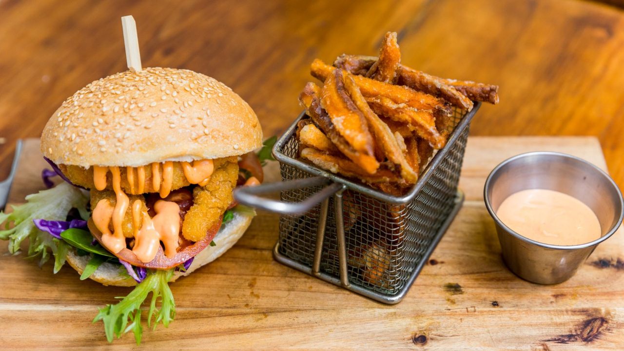 Vegan Crumbled Lemon Prawn Burger