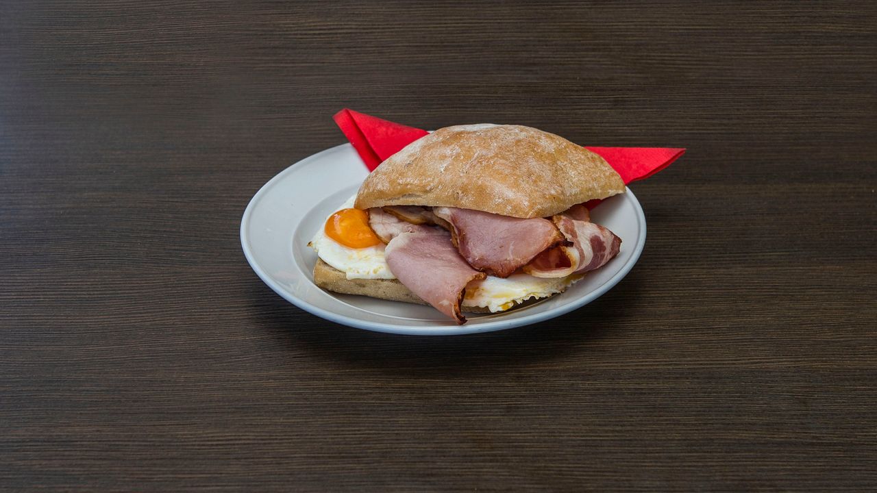 Egg and Bacon Ciabatta