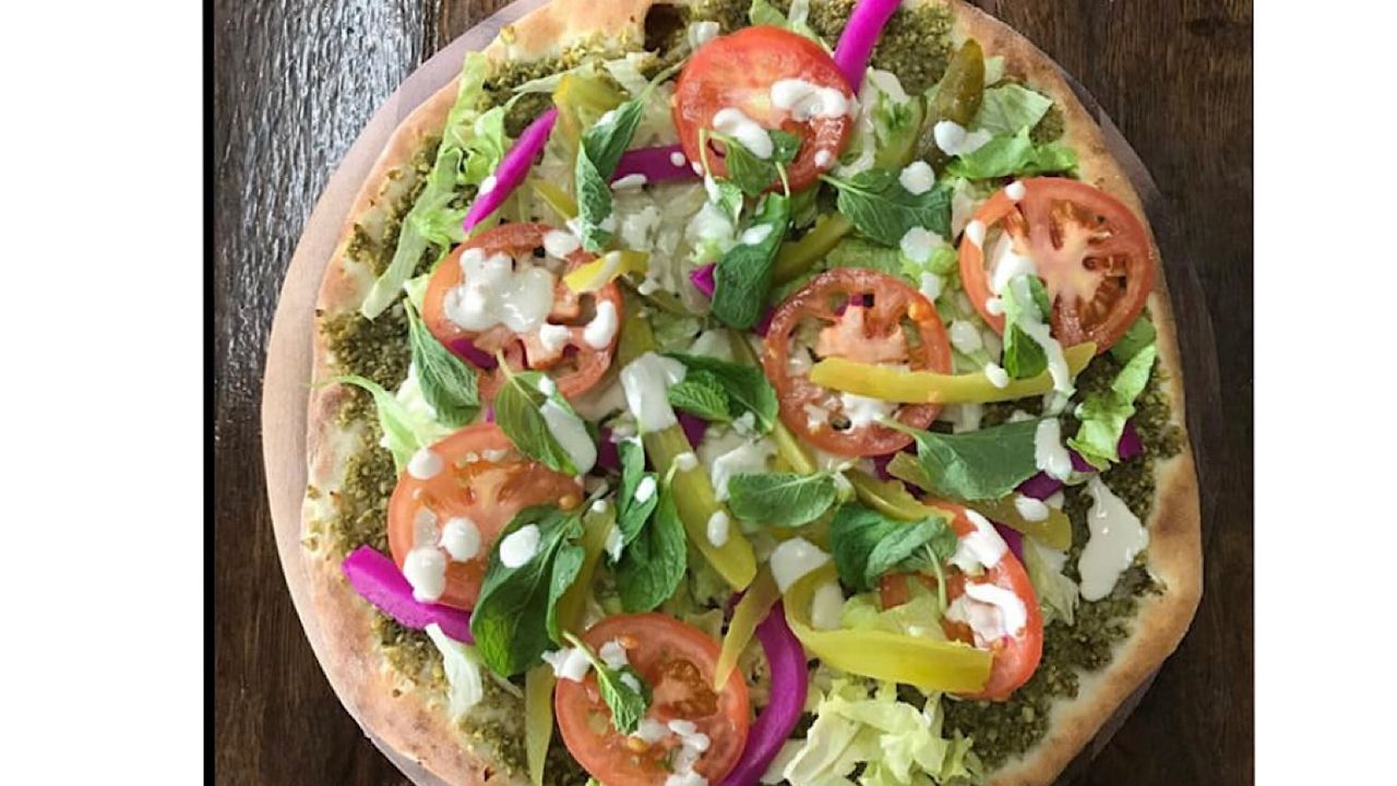 Falafel pizza