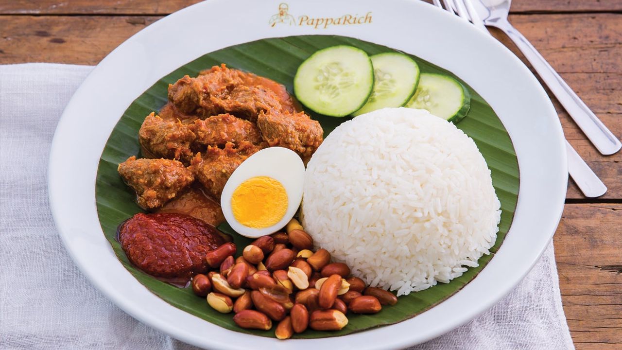 Nasi Lemak with Vegetarian Curry Mutton