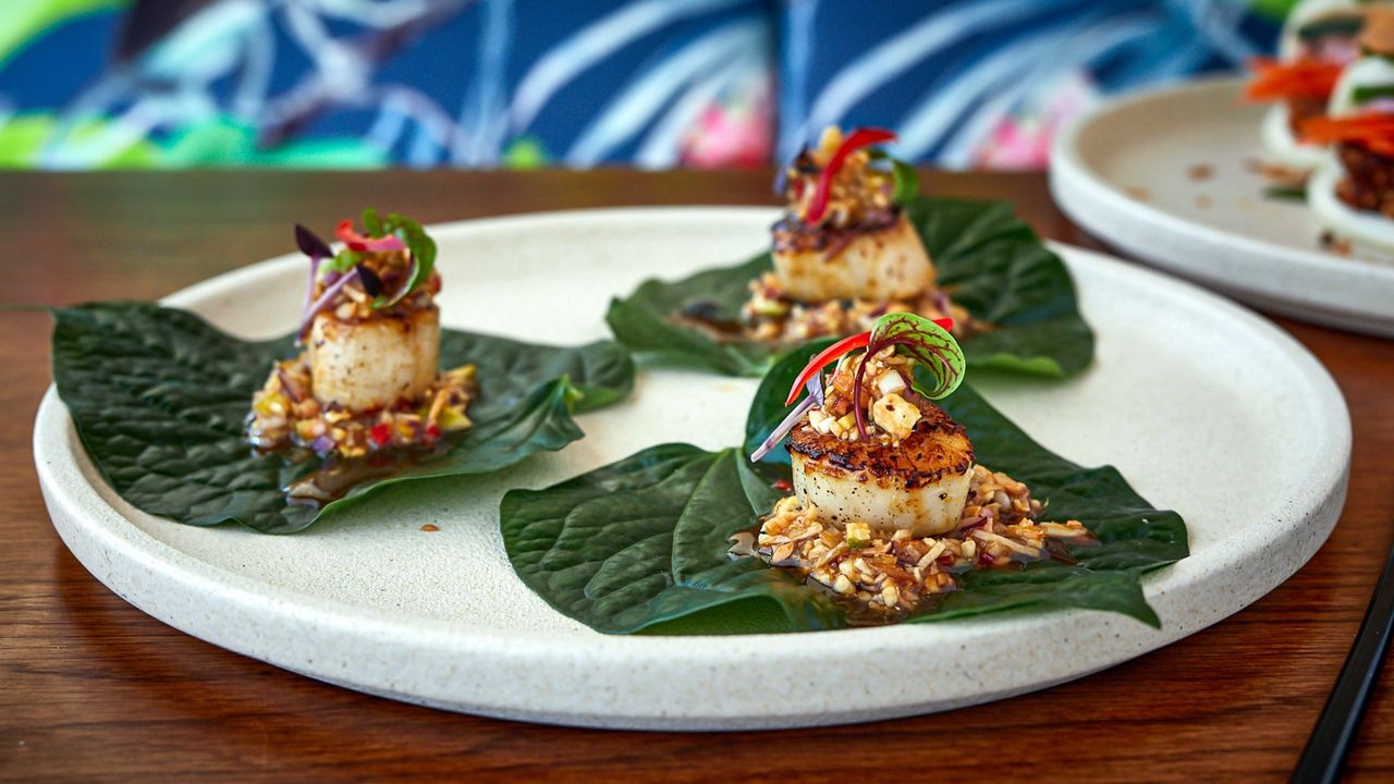Seared Hokkaido Scallop Betel Leaf (GF)