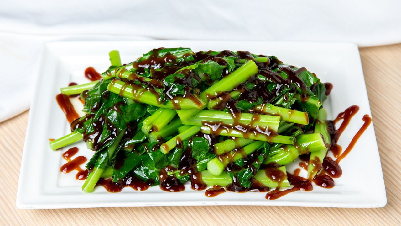 Fried Poached Chinese Broccoli