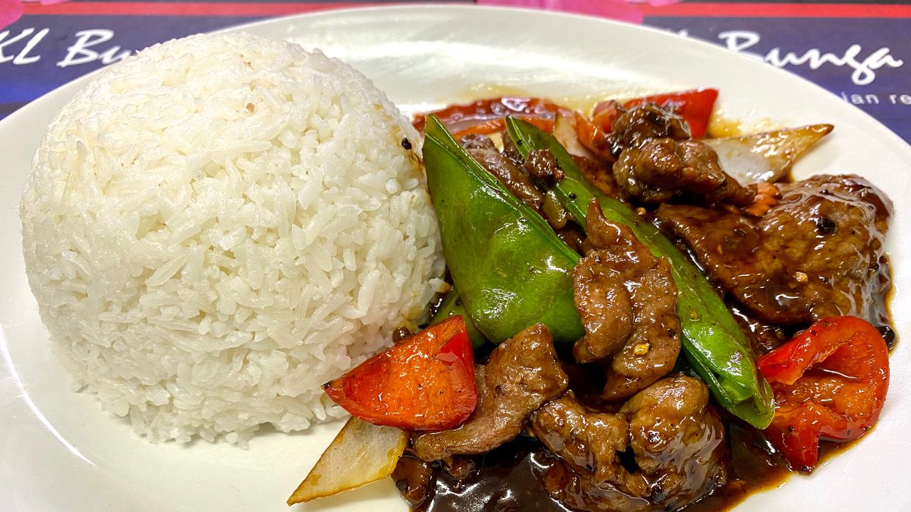 Black Bean Beef with Rice