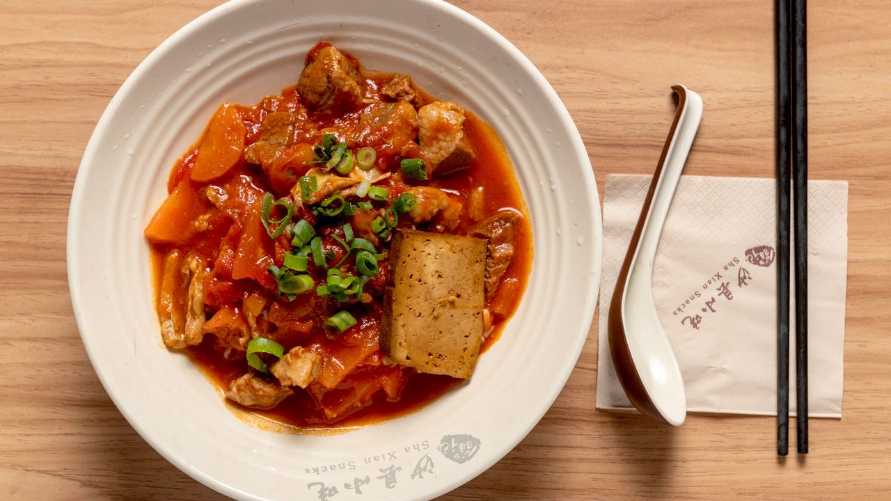 Braised Beef Brisket with Tomato on Rice
