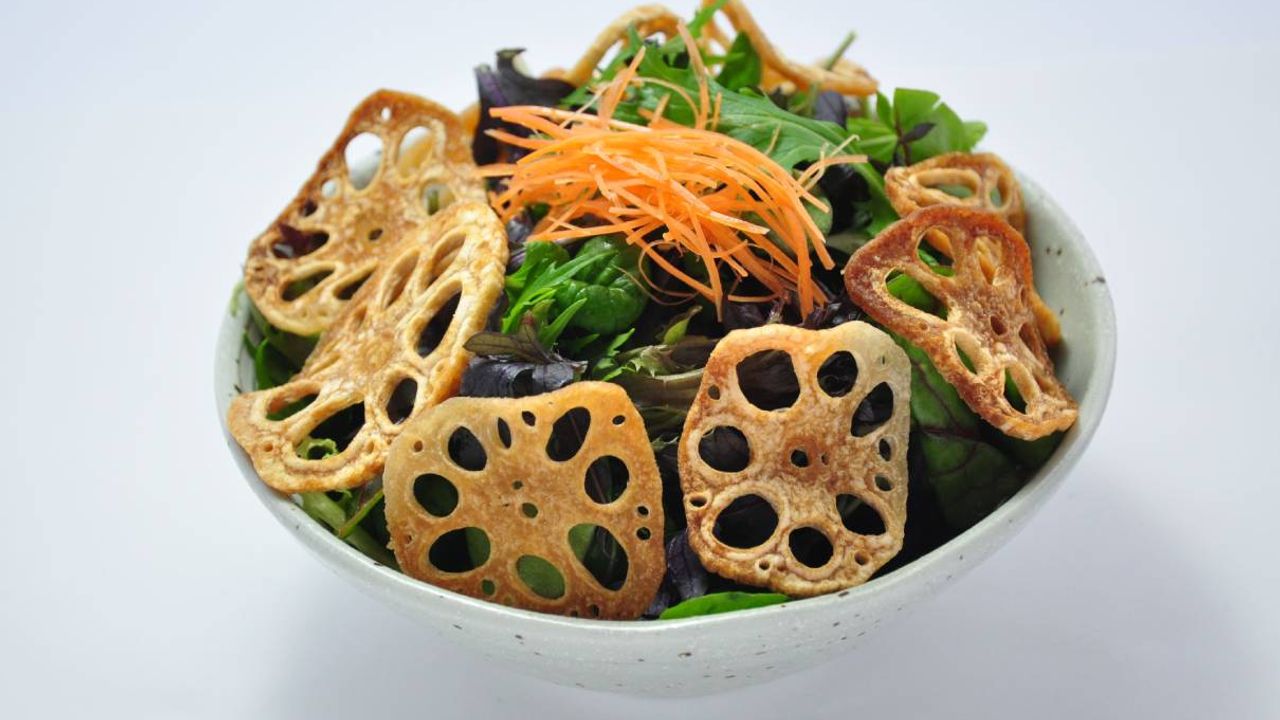 Lotus Root Salad With Creamy Sesame Dressing