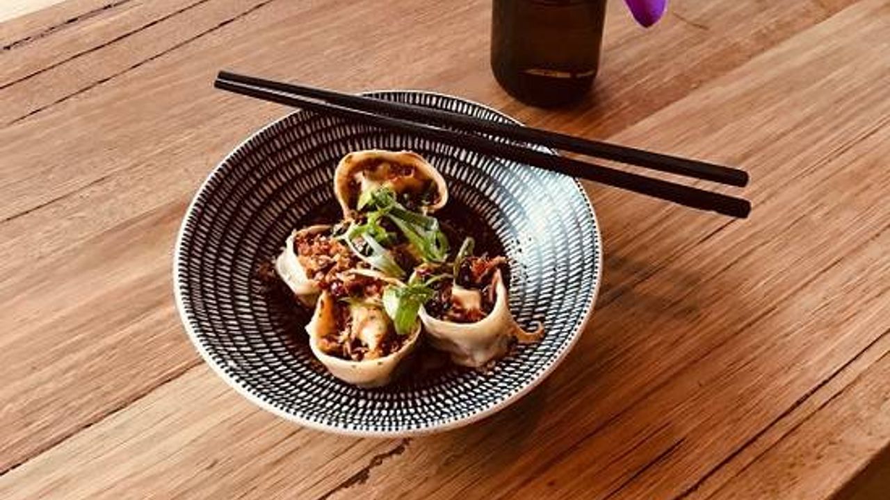 Steamed Mushroom, Pea & Ginger dumplings