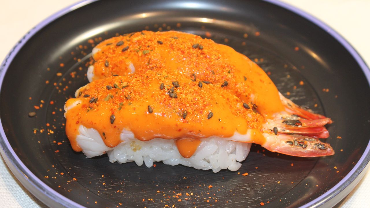 Fire Prawn sushi 2pcs