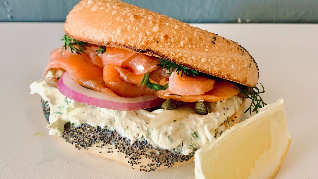 14. Smoked Salmon, Lemon & Dill Creamcheese, Spanish Onion, Baby Capers, Pickled Fennel, and Lemo...