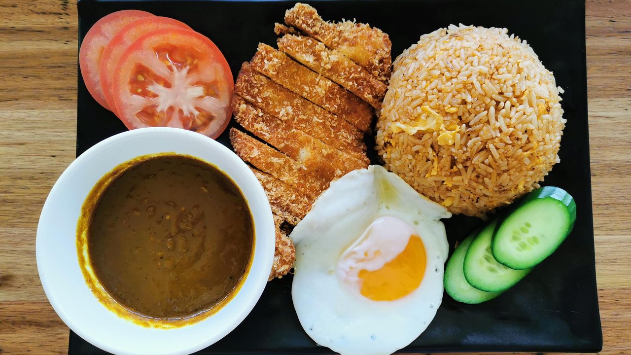 Katsu Pork Chop with Tomato Fried Rice