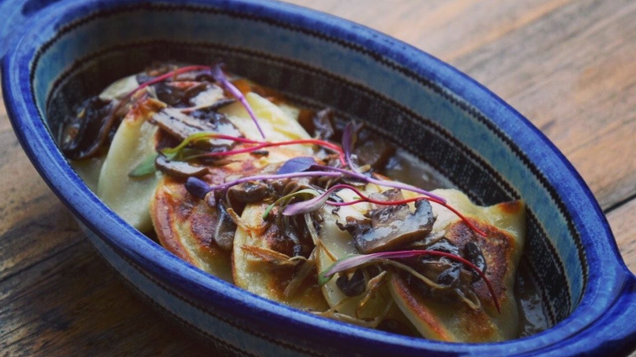 Porcini Mushroom and Sauerkraut Pierogi (V)