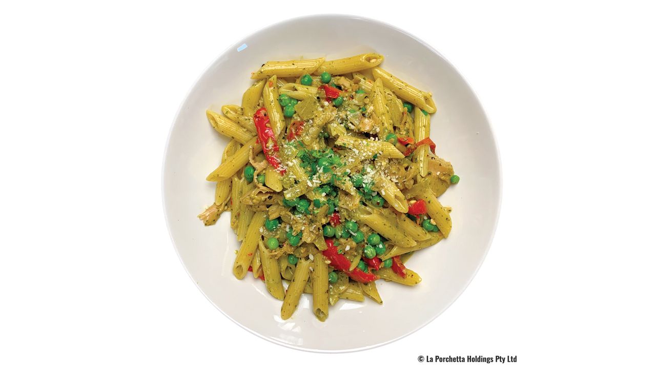 Vegan Penne Creamy Pesto Chick’n