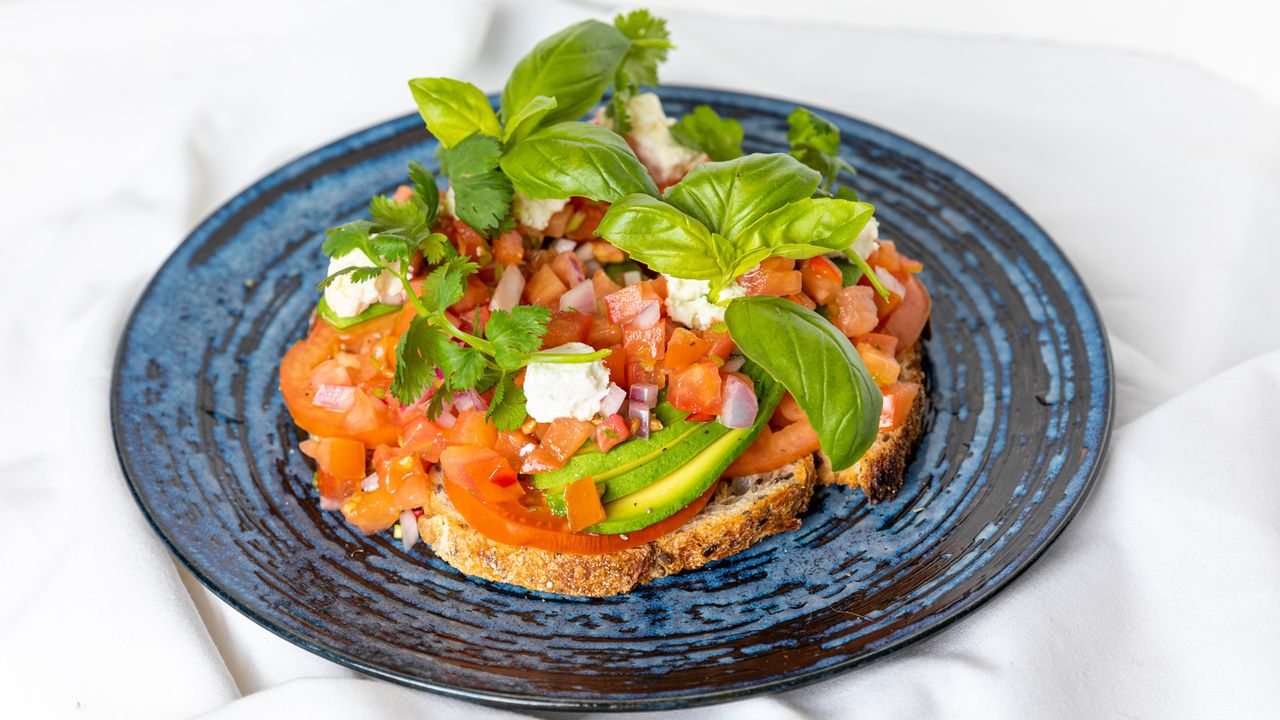 Avocado & Pebre Salsa Bruschetta (GFA, VGA)