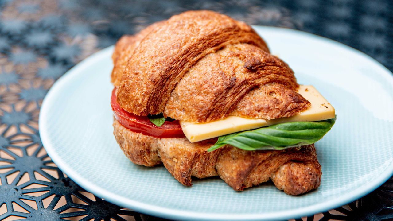 Croissant w/ Tomato, Basil and Cheese