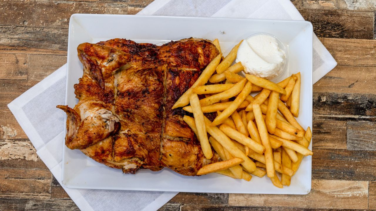 Full Chicken, Chips, with Garlic