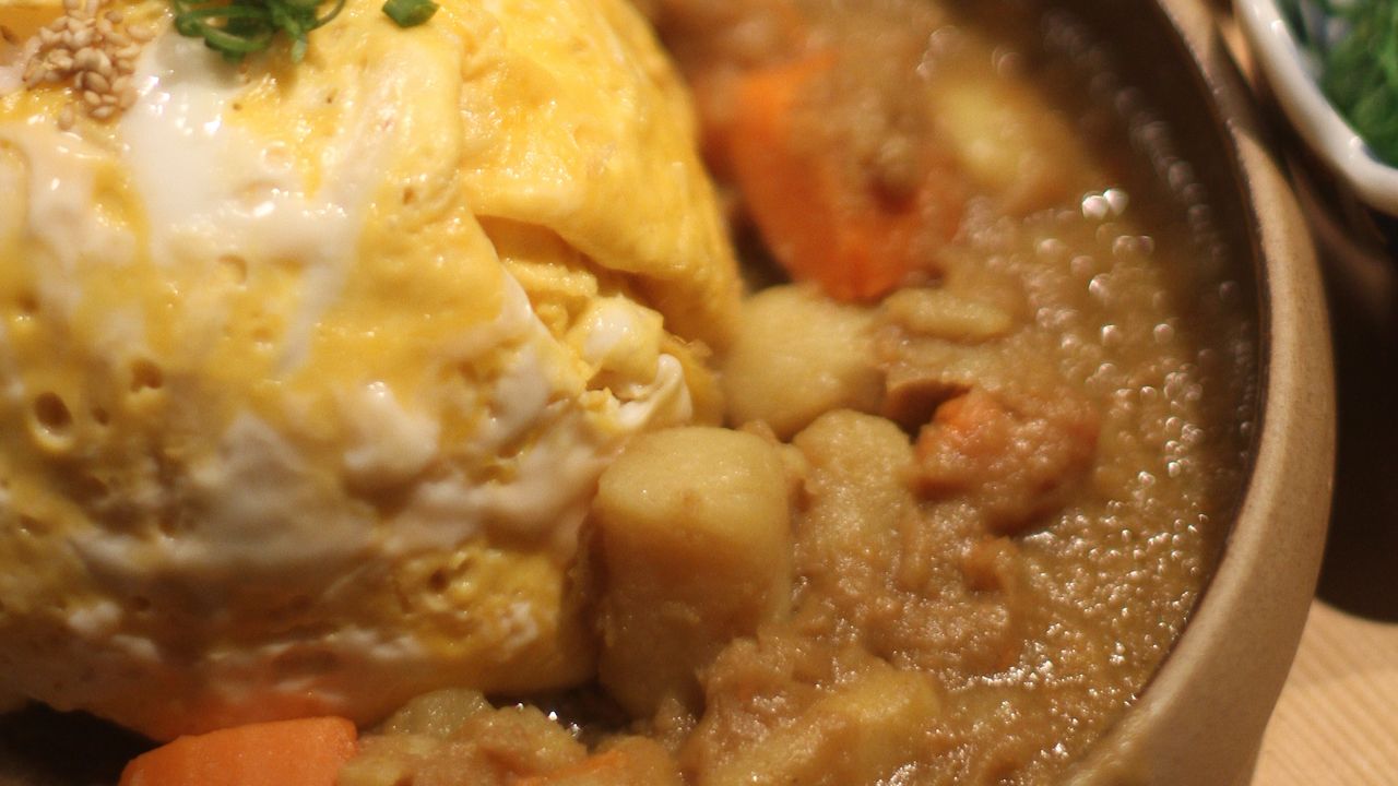 Egg Omelette Curry Don