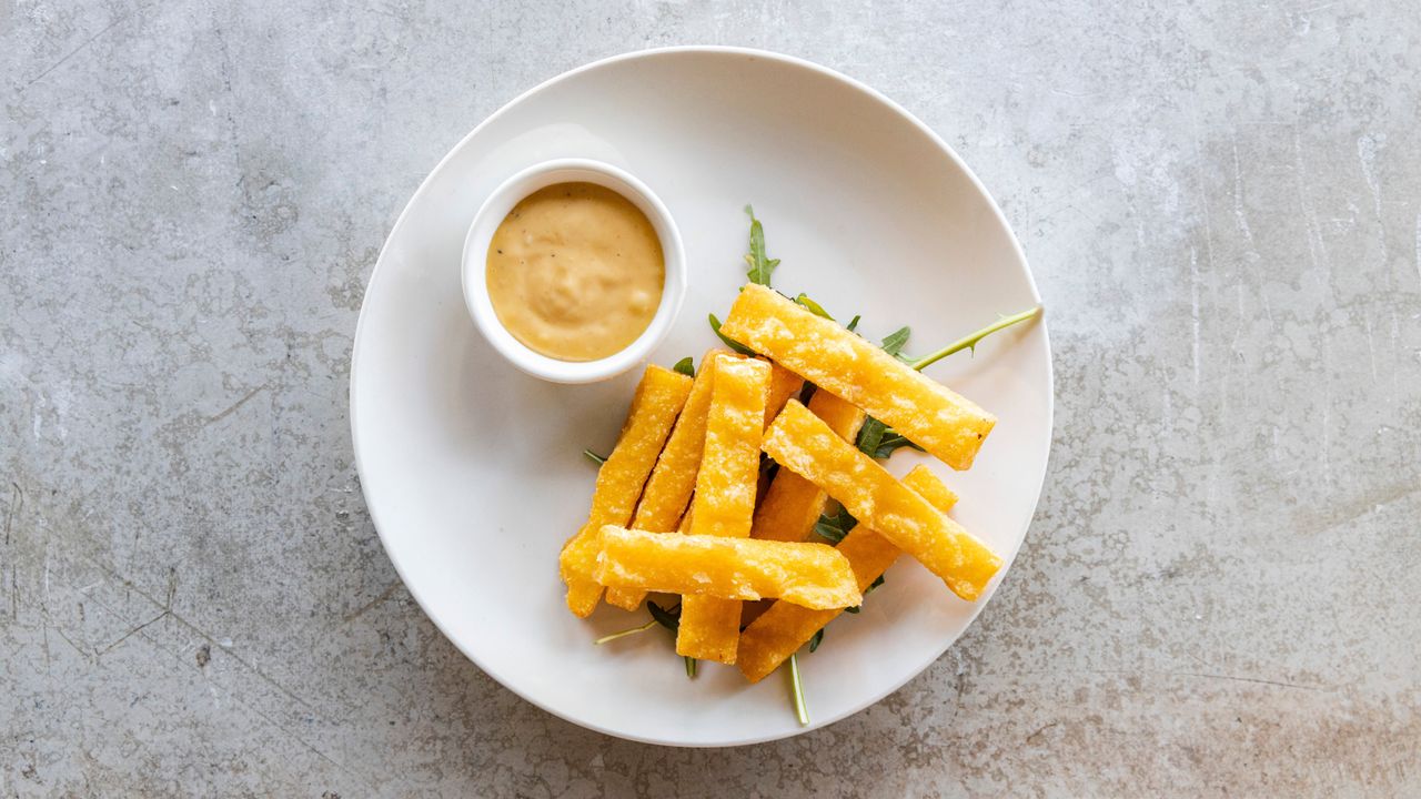 Polenta Chips with Garlic Aioli
