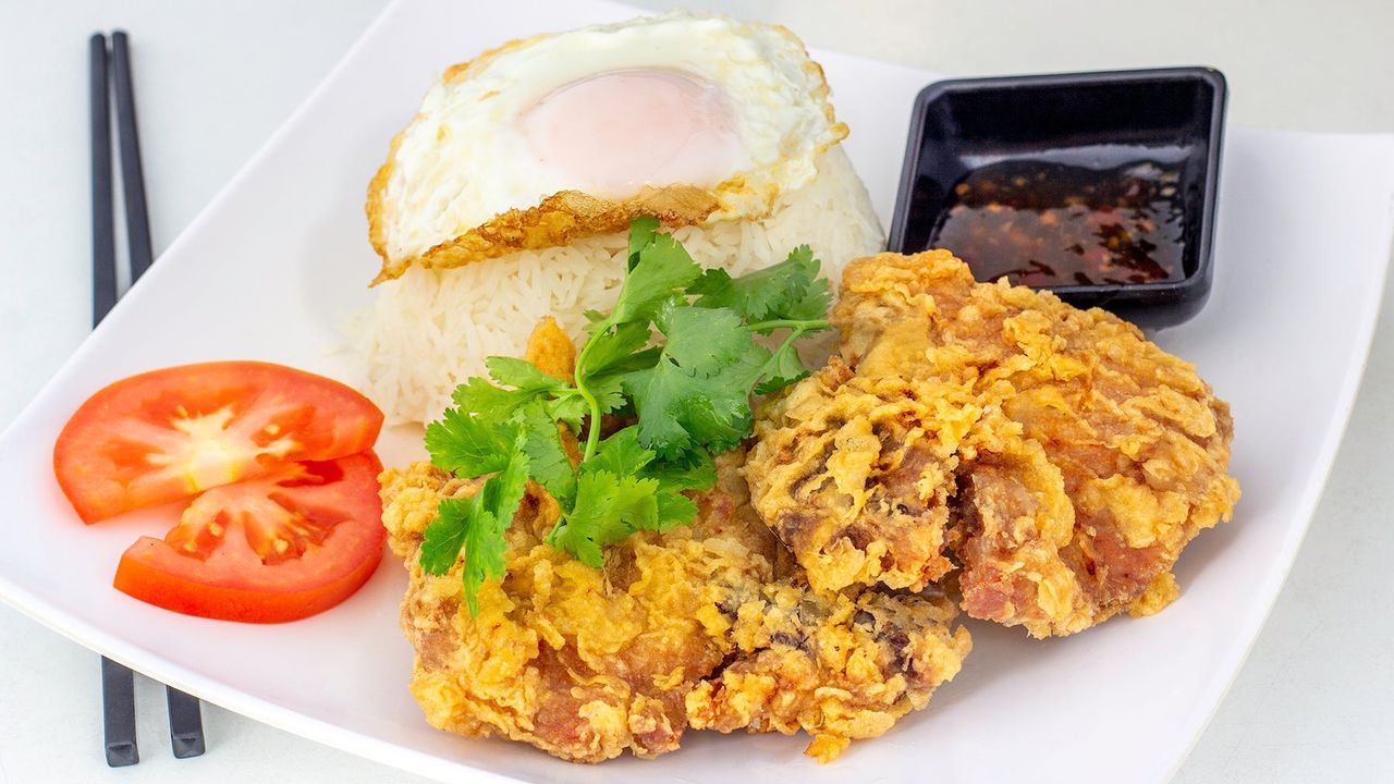 Fried Pork Chops with Rice