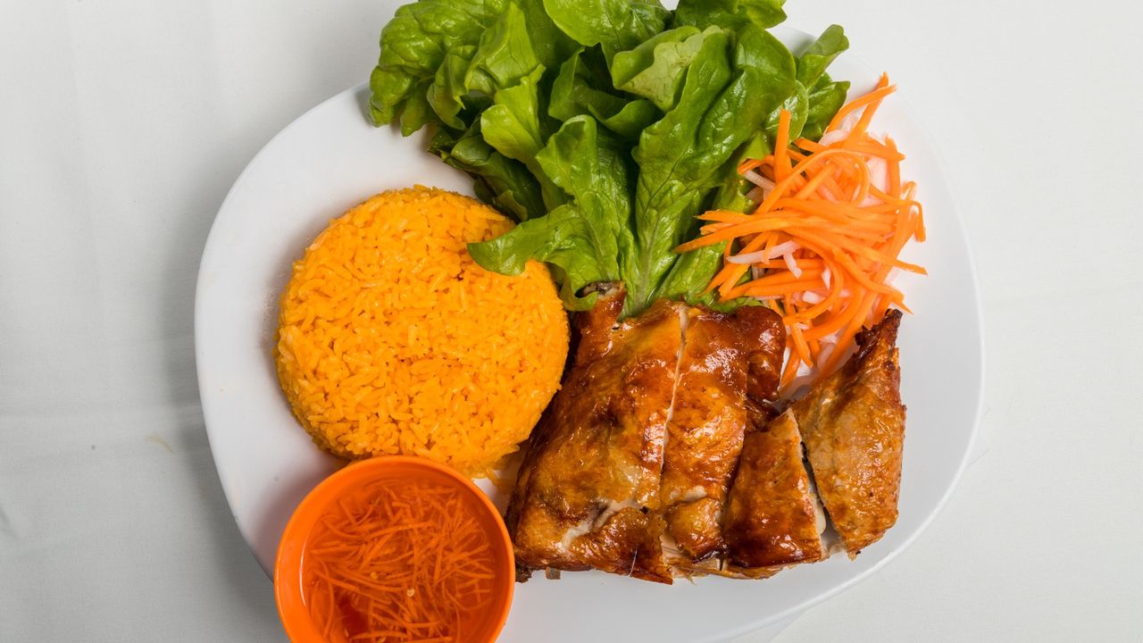 Crispy Skin Chicken with Tomato Rice