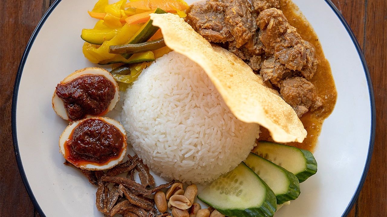 Nasi Lemak with Rendang Beef