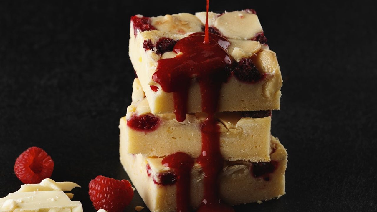 White Choc Raspberry Blondie