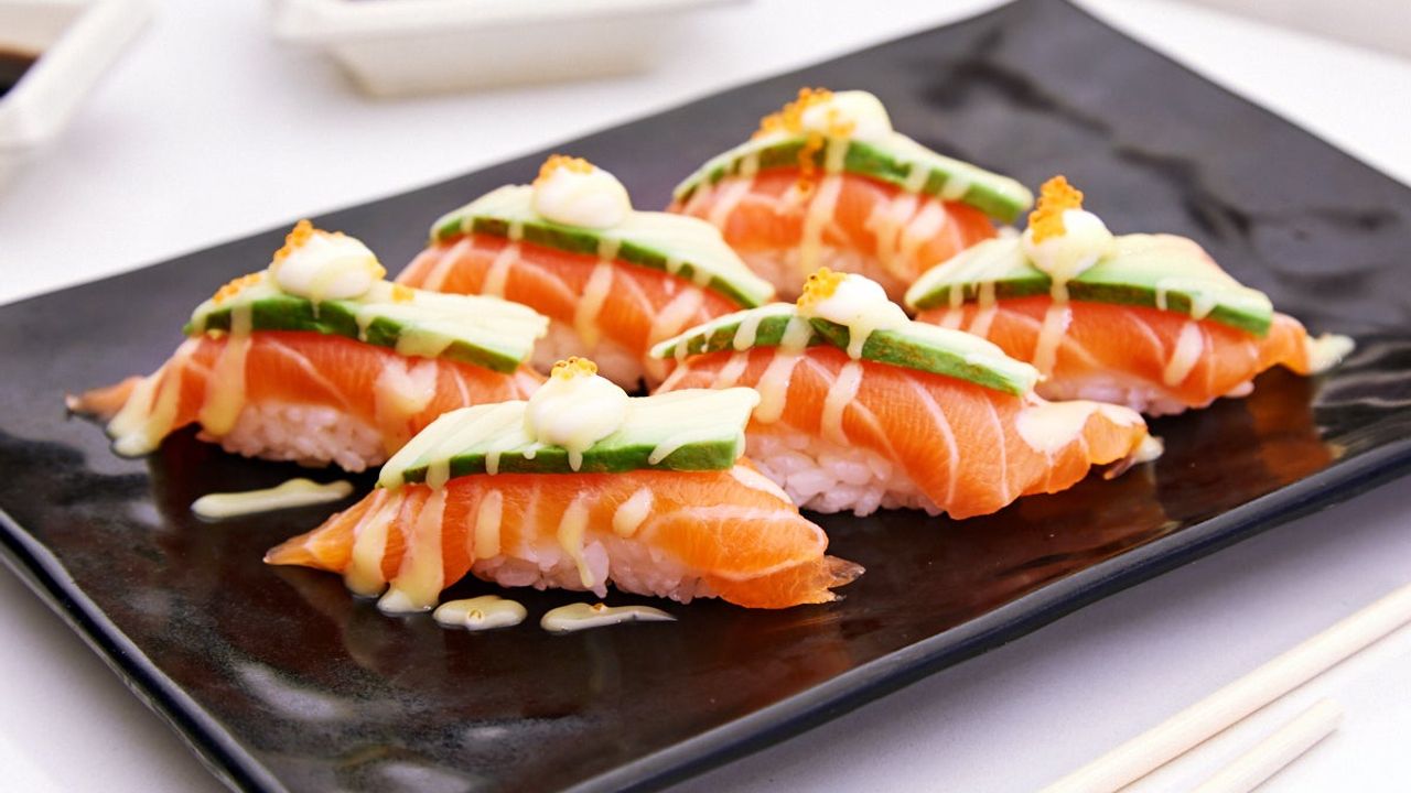 Salmon and Avocado Sushi Roll