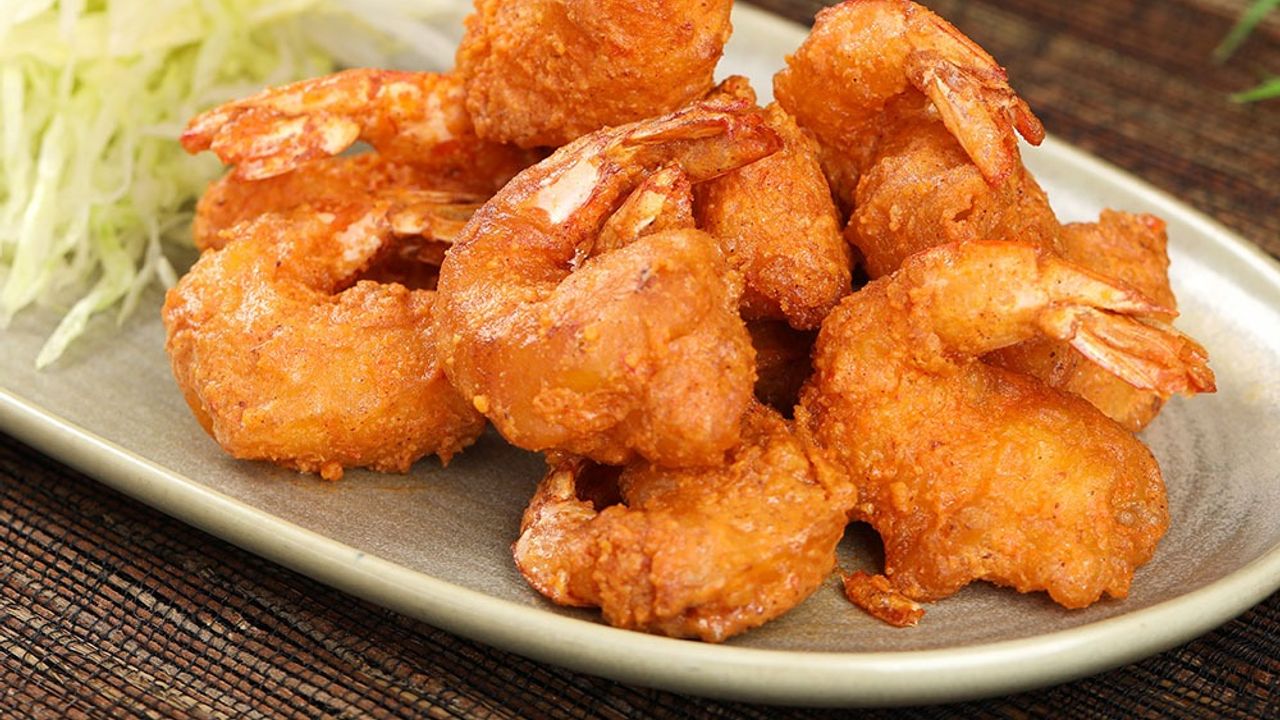 fried prawns with salted yolk